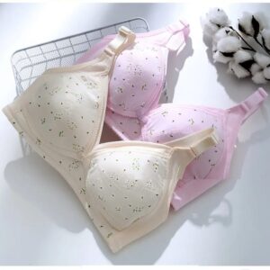 Nursing Bra Maternity Bras For Pregnancy And Breastfeeding - pink and skin 40