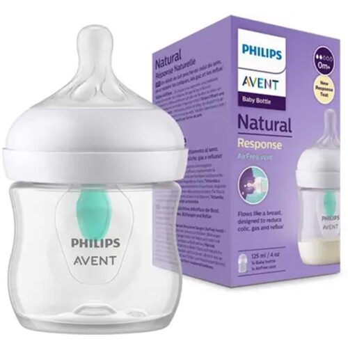 Philips Avent Natural Response Baby Bottle SCY670/01 | 0m+ age | BPA free | Pack of 1 - 125 ml  (White)