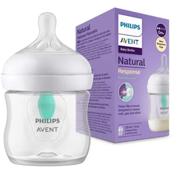 2 Philips Avent Natural Response Baby Bottle SCY670/01 | 0m+ age | BPA free | Pack of 1 - 125 ml (White)